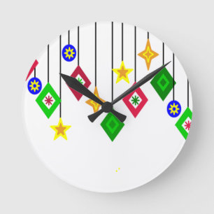 Christmas Ornaments Round Clock
