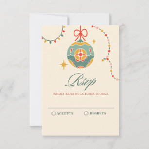 Christmas ornaments  RSVP card