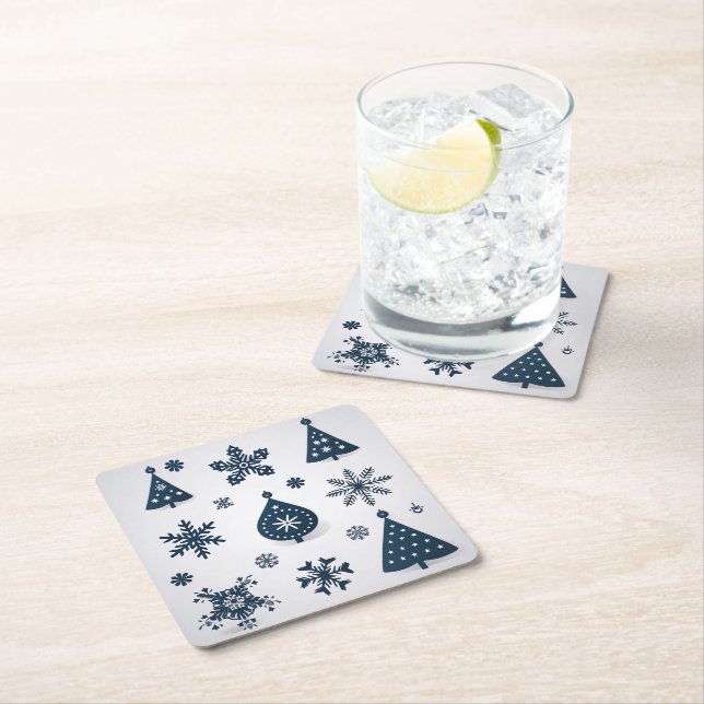 Christmas ornaments  square paper coaster (Insitu)