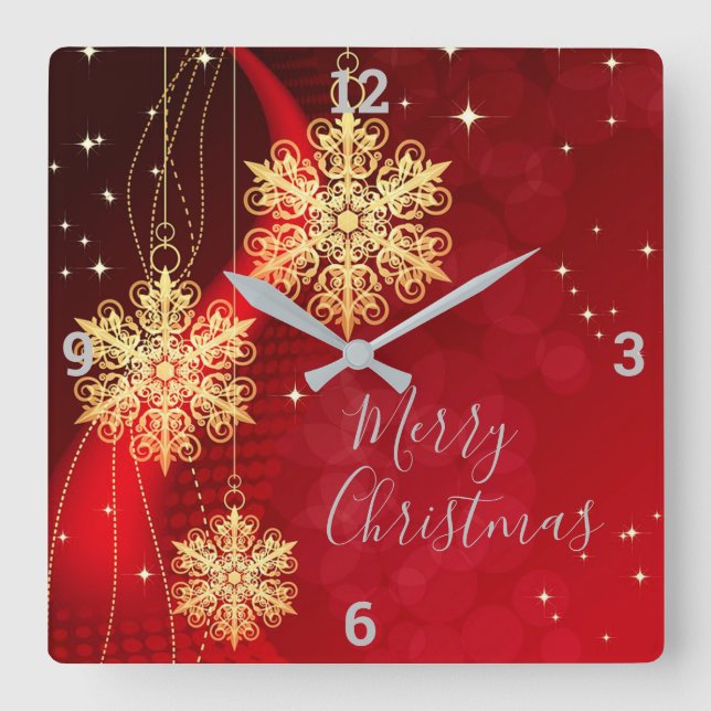 Christmas Ornaments Square Wall Clock (Front)