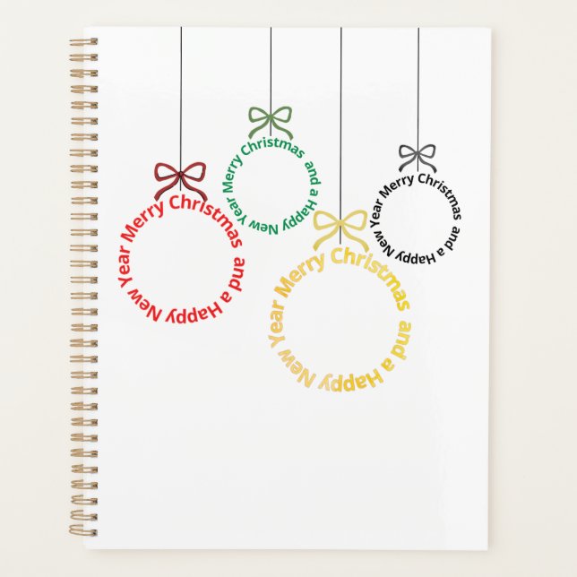 Christmas Ornaments Text Design Planner (Front)