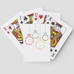 Christmas Ornaments Text Design Playing Cards