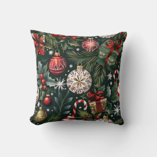 Christmas Ornaments Throw Pillow