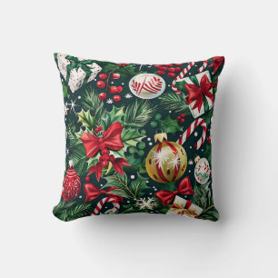 Christmas Ornaments Throw Pillow