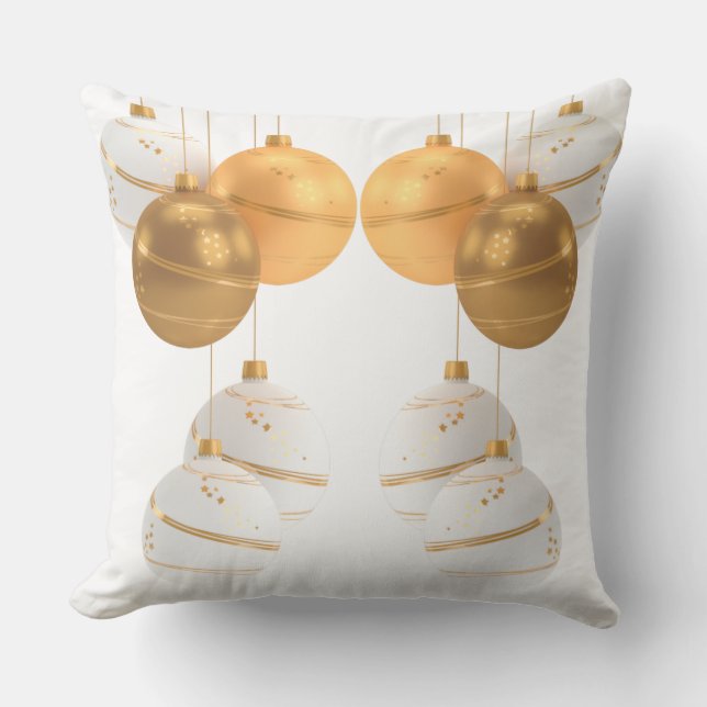Christmas Ornaments Throw Pillow (Front)