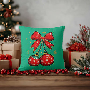 Christmas Ornaments Throw Pillow