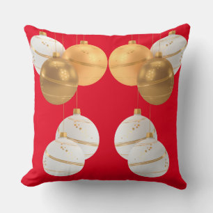 Christmas Ornaments Throw Pillow,Red Pillow