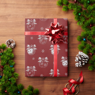 Christmas Ornaments Vintage Elegant  Wrapping Paper