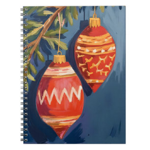 Christmas Ornaments Watercolor Holiday Notebook