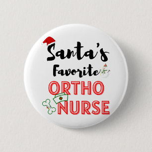 Christmas Orthopedic Nurse 2 Inch Round Button