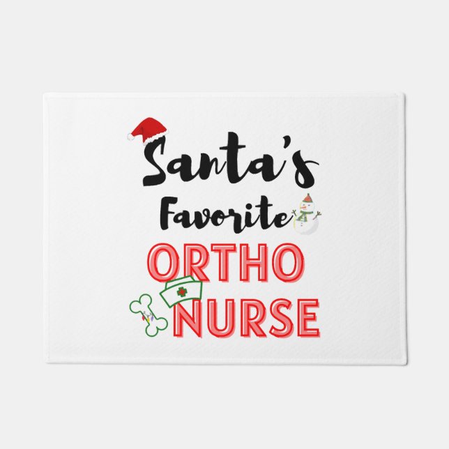 Christmas Orthopedic Nurse Doormat (Front)