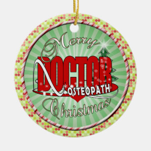 CHRISTMAS OSTEOPATH DOCTOR CERAMIC ORNAMENT
