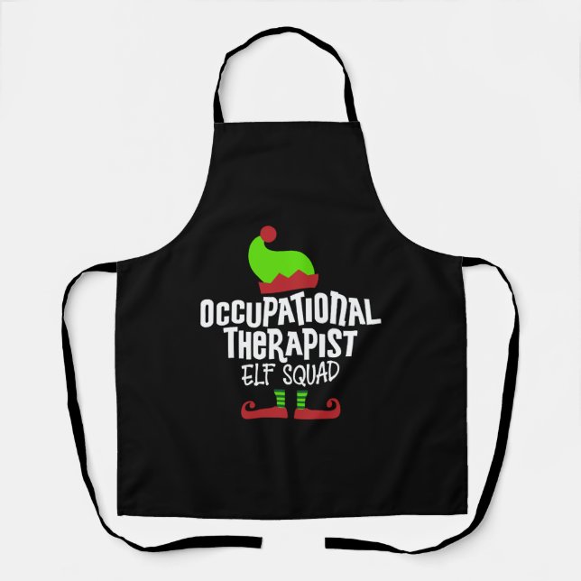 Christmas OT elf Occupational therapist Apron (Front)