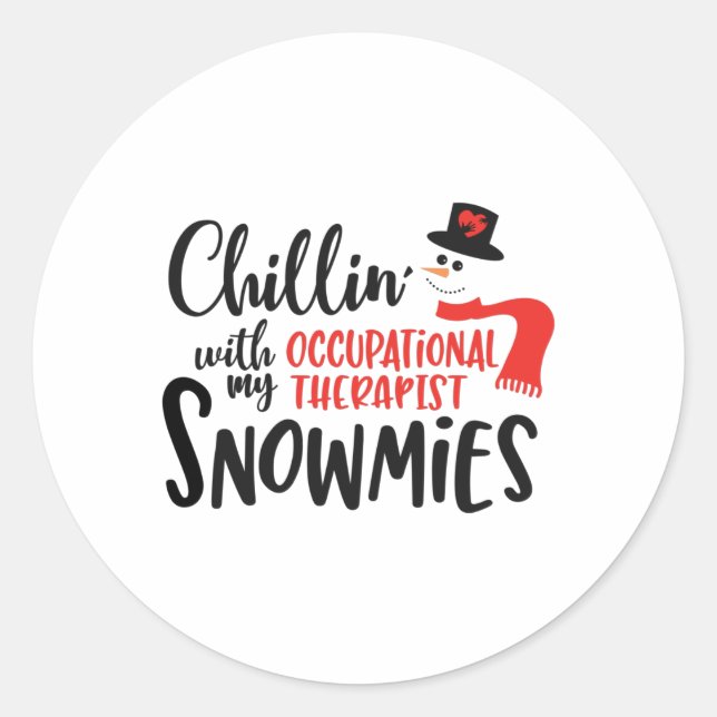 Christmas OT Occupational therapist Classic Round Sticker (Front)