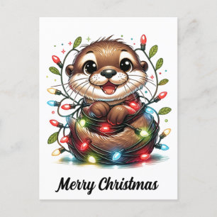 Christmas Otter Christmas Postcard