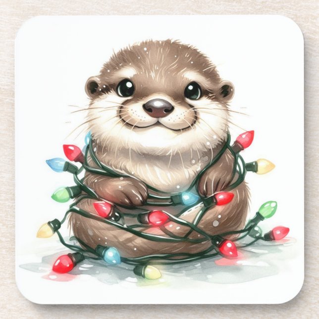 Christmas Otter Coaster (Front)