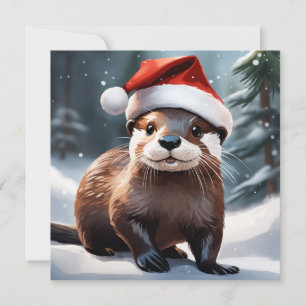 Christmas Otter Greeting Card