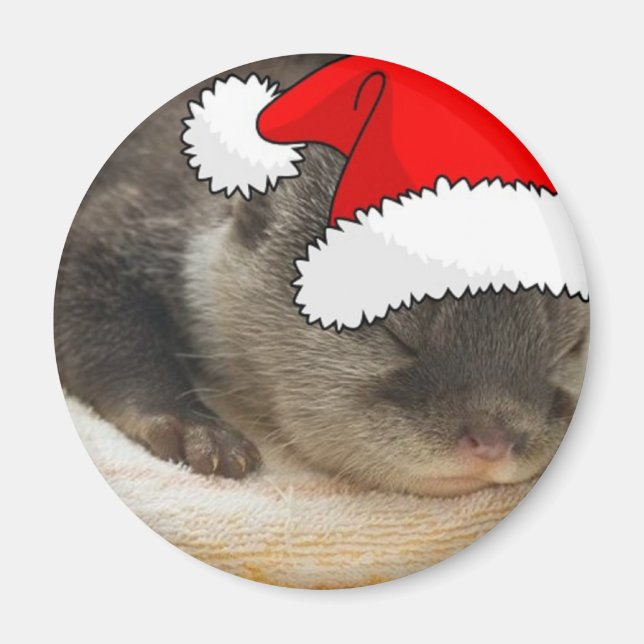 Christmas Otter Magnet (Front)