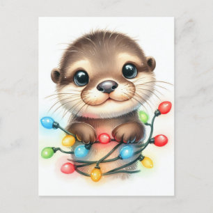 Christmas Otter Postcard
