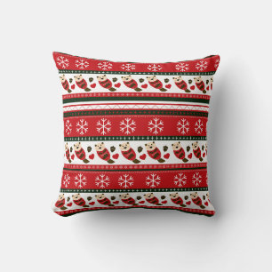 Christmas Otter Ugly Sweater Pattern Throw Pillow