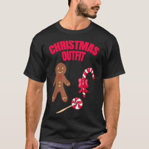 Christmas Outfit Gingerbread man Bakery Candy cane T-Shirt