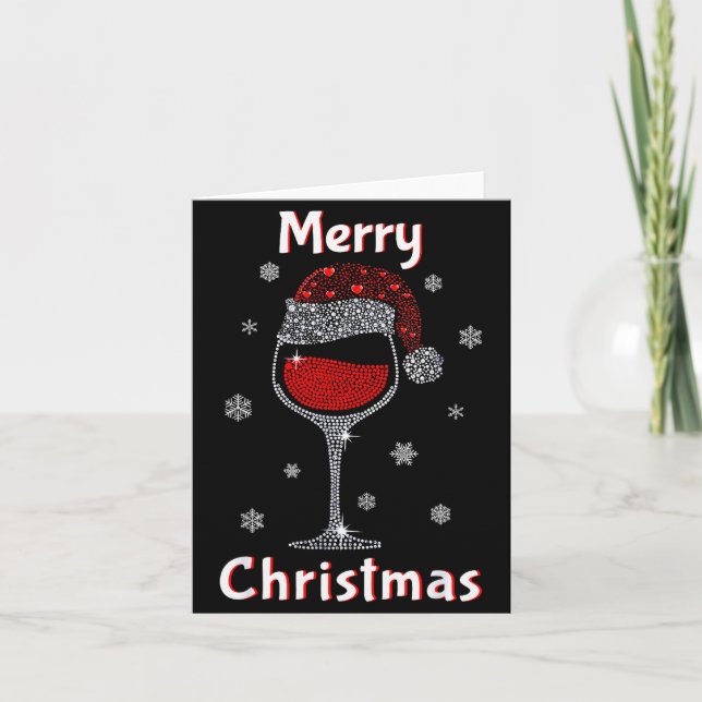 Christmas Outfit Women Wine Gl Funny Christmas  Card (Front)