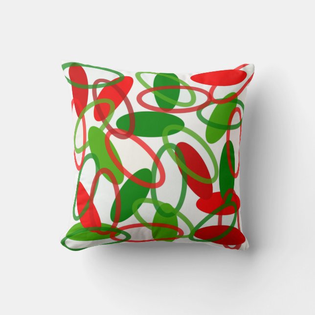 Christmas Ovals Throw Pillow (Front)