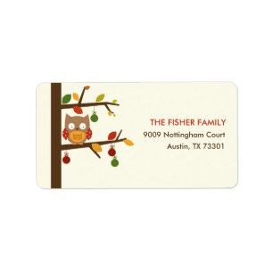 Christmas Owl Address Label