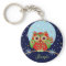 Christmas Owl and Name Keychain