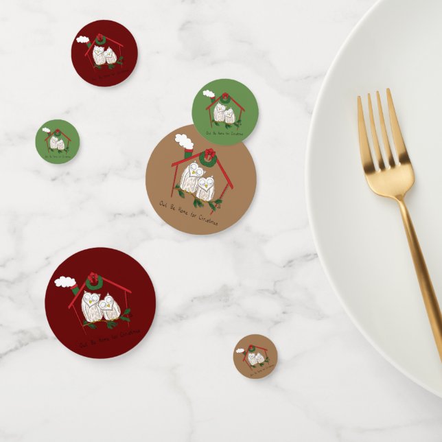 Christmas Owl Be Home Cute Confetti (Group)
