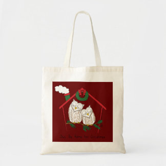Christmas Owl Be Home Cute Tote Bag
