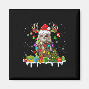 Christmas Owl Cute Christmas Lights Reindeer Santa Magnet