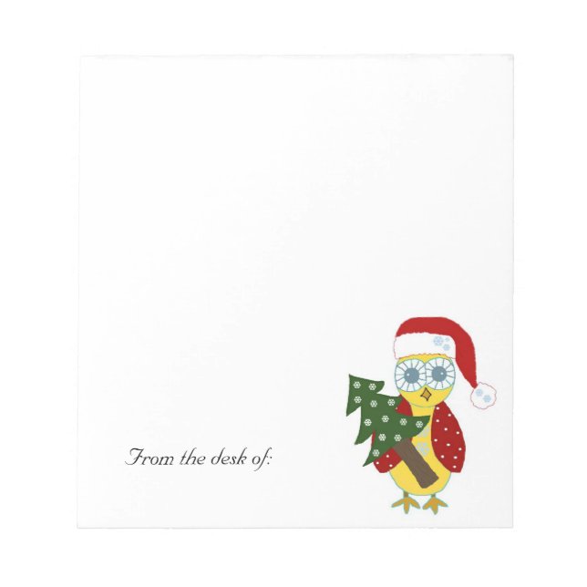 Christmas Owl - From the Desk of... Notepad (Front)