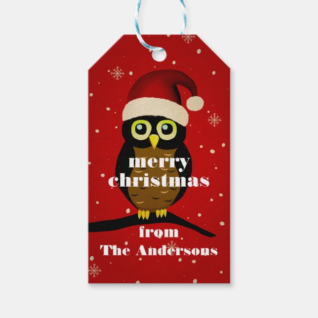 Christmas Owl Gift Tags (Front)