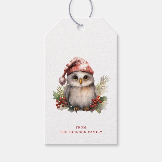 Christmas Owl  Gift Tags (Front)