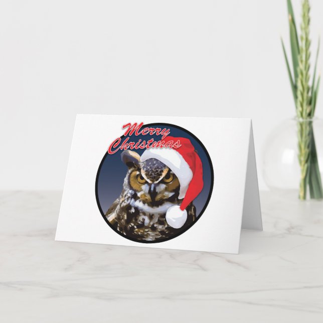 Christmas Owl - Greeting Card, Standard Holiday Card (Front)
