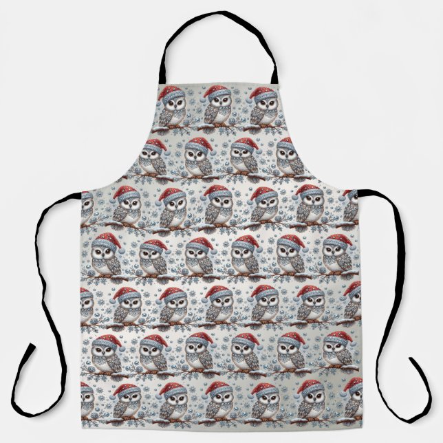 Christmas Owl Holiday Apron (Front)