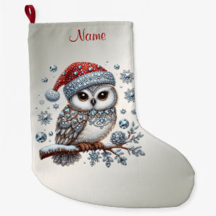 Christmas Owl Holiday Stocking