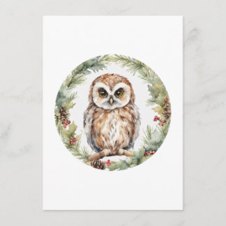 christmas owl illustration owl wall art holiday advice card
