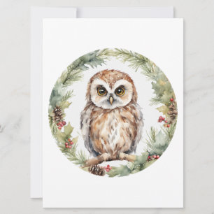 christmas owl illustration owl wall art holiday  card