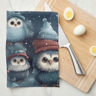 Christmas Owl Kitchen Towel