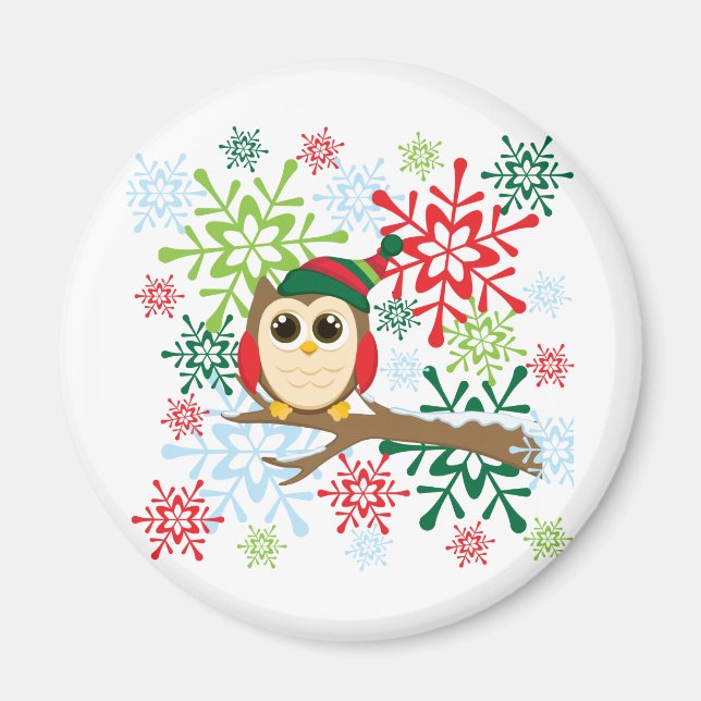 Christmas owl magnet (Front)