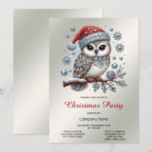 Christmas Owl Party Invitation