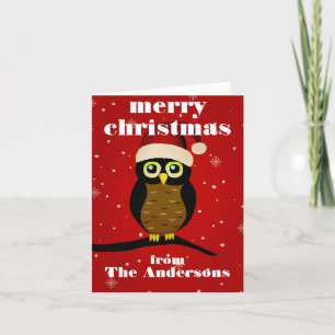 Christmas Owl Thank You Card
