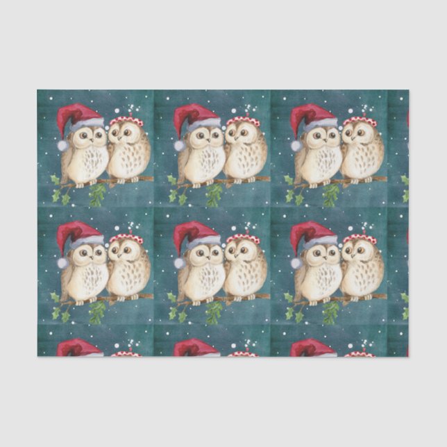 CHRISTMAS OWLS Tissue Paper (Front)