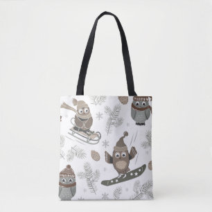 Christmas Owls Tote Bag