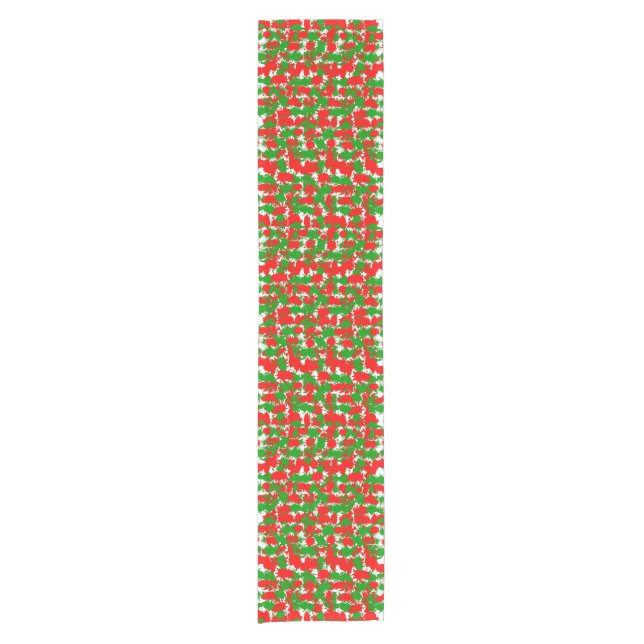 Christmas Paint Splatter Short Table Runner (Front)