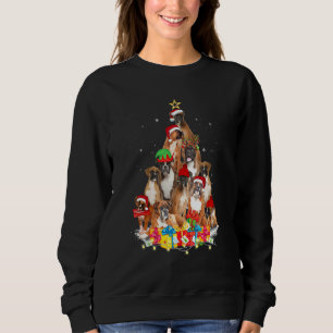 Christmas Pajama Boxer Tree Xmas Dog Dad Mom Sweatshirt