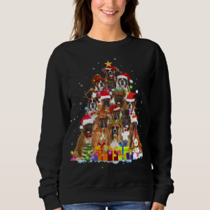 Christmas Pajama Boxer Tree Xmas Puppy Dog Dad Mom Sweatshirt