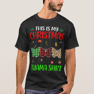 Christmas Pajama Butterfly Lover Animals Xmas Tree T-Shirt